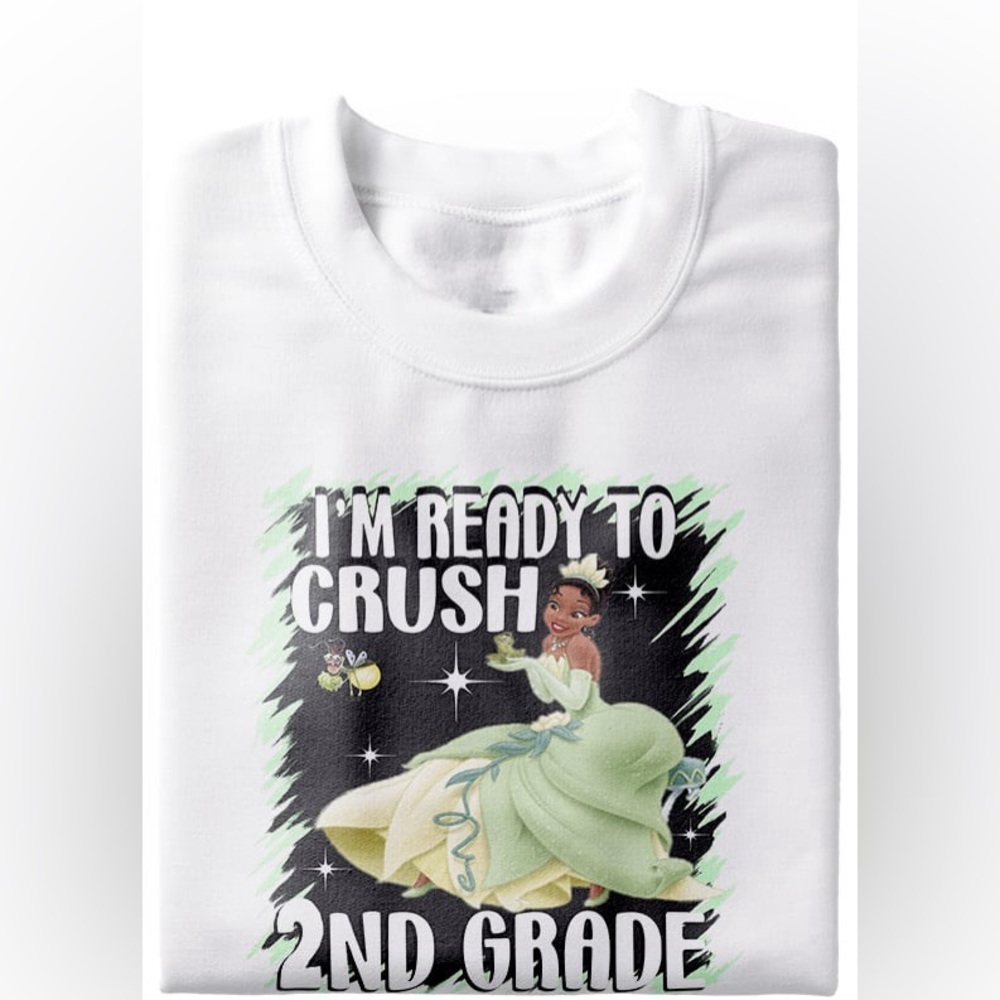 PRINCESS TIANA Back to school tee. Preschool-5th Grade